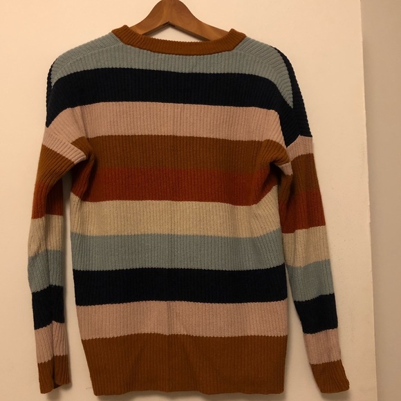 Madewell Thompson Pocket Pullover Sweater in Rainbow Stripe - Picture 5 of 6
